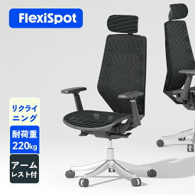オフィスチェア FlexiSpot OC14 デスクチェア メッシュチェア メッシュ ロッキング リクライニング 肘付き チェア 回転 仕事用 椅子 ハイバックチェア ランバーサポート ヘッドレスト パソコンチェア おしゃれ 背もたれ