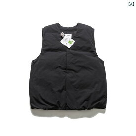 ダウンベスト 冬 軽量 暖かい ダウン素材 通勤用 アウター 男性用 ブラック 伸縮性