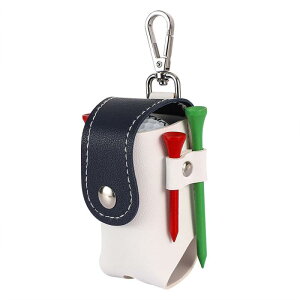 DKJLSTORE ゴルフボールケース ゴルフ ポーチ カラビナ付き 小物入れ ゴルフ用品,ゴルフ ボールポーチ PU製 簡単着脱 軽量