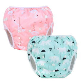 Luxja 赤ちゃん水着 2点セット サイズ調節可能 再利用可能 0~3歳