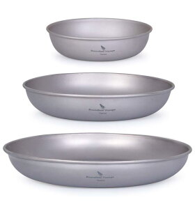 Boundless Voyage チタンプレート お皿 ラウンド プレート 食器 皿 チタン 割れない 錆びない 軽量 純チタン製 テーブルウェア 食洗機対応 自宅 アウトドア キャンプ メッシュ収納バッグ付き
