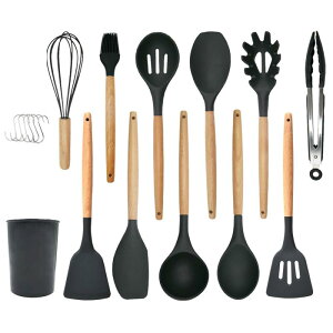 hiino kano キッチンツール セット 調理器具 12点/9点セット 一人暮らし 台所用品 新居祝い 母の日プレゼント 耐熱 耐久性 木製ハンドル 和洋中料理に適用 抗菌 傷つかない フライ返し おたま