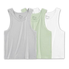 [Enfants Chéris] タンクトップ 男の子 キッズ インナー ジュニア 肌着 接触冷感 涼しい ひんやり クールマックス 子供服 下着 3枚組セット 男児 ボーイズ 通気 夏 ストレッチ性 無地 スポーツ 100