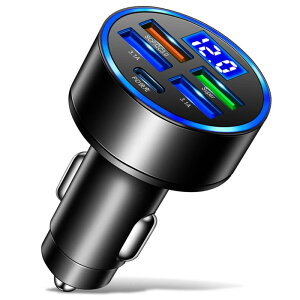 TOORQR �J�[�`���[�W���[ �V�K�[�\�P�b�g �ԍڏ[�d�� USB-C  USB�y66W 4�|�[�g�zPD 20W+QC3.0�|�[�g �J�[�p�i �d���v �y�ʉ��}���[�d LED�\�� 12V/24V�ɑΉ�15pro/15/14pro/14/13pro