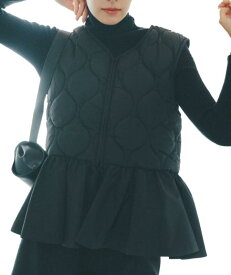 [神戸レタス] ペプラム キルティング ベスト レディース アウター ジレ [K1252]