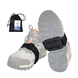 アイゼン 軽量 滑り止め 靴底 滑り止めスパイク 靴用滑り止め 弾性バンドと14個歯付き 素早く反転 地面の2種モード対応 耐久耐寒 釣り 雪道 凍結道路 通勤 通学 スリップ防止 多種靴適用 2カ