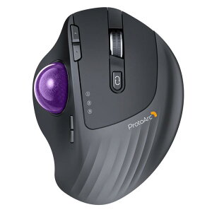 ProtoArc �g���b�N�{�[���}�E�X EM01 NL 2.4G��Bluetooth���Ή� 3��f�o�C�X�����ڑ����C�����X�}�E�X 5�i�K����DPI 7�{�^�� �g���b�N�{�[���}�E�X���� windows/mac/iPad�Ή� USB-C�[�d�� 900mAh��