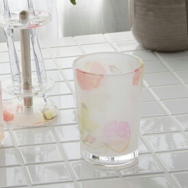 コップ 洗面用 ブラシ立て 小物入れ 収納 ポット バラ柄 ローズ柄 花柄 ピンク アクリル かわいいカップ バラ オーガンジー エレガント 上質 シアーローズ ポット80型 RO6
