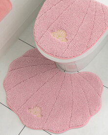 トイレマット セット 2点 おしゃれ かわいい ハワイ 北欧ラメールトイレマット 貼るフタカバー 2点セット ホワイト ブルー 吸着フタカバー