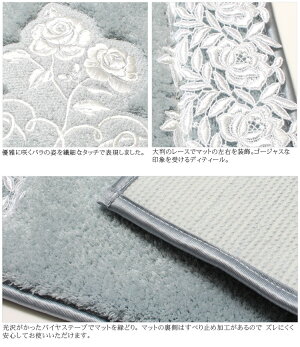 送料無料日本製!大判レースの高級感あふれるインテリアマット【ラヴィソン】インテリアマット50×70cm/ホワイトブルー洗面マット/玄関マット/玄関マット室内玄関マット洗える/玄関マットおしゃれ/玄関マット北欧/ルーブルダール