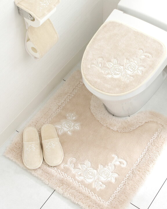 薔薇のトイレプレート♪ライトアイボリー 危ない 
