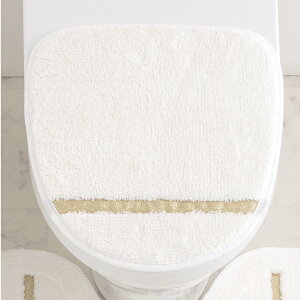 トイレフタカバー ふたカバー 蓋 おしゃれ かわいい 高級 ブランド モダン 白 ホワイトゴールドゴールドスクエア トイレフタカバー 吸着タイプ ラインゴールド