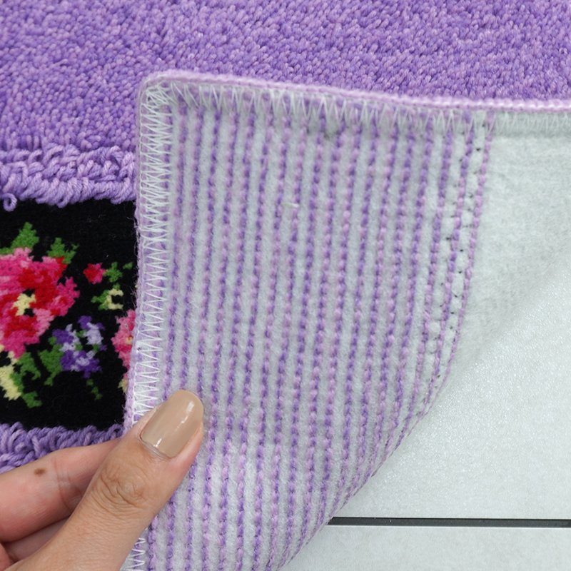 キッチンマット 180 おしゃれ 洗える ふわふわ ラベンダー 風水ピオニエ  50×180ｃｍかわいい ピンク パープル 紫 シェニール織り 花柄 日本製 洗える
