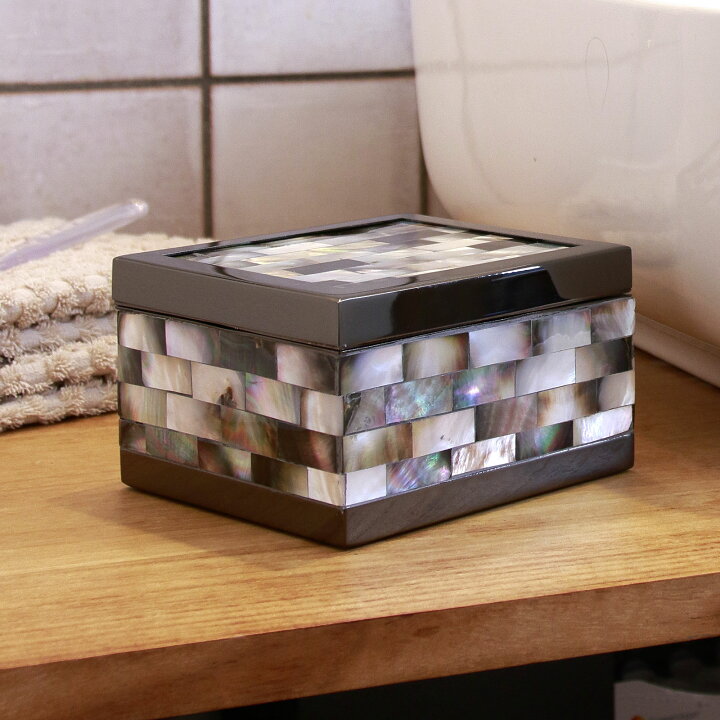 楽天市場】希少なブラックパール使用 高級小物入れ 12×10.6×7cm ふた 