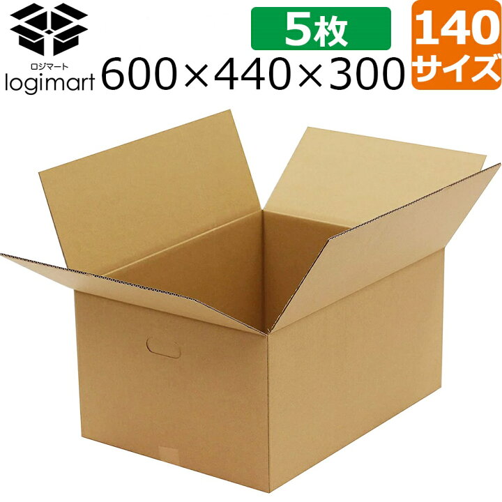 楽天市場】ダンボール 段ボール 140サイズ 取手付き 5枚 600×440×300mm 