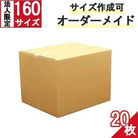 ダンボール 段ボール 160サイズ オーダーメイド 20枚 茶色【法人限定】 オーダーメイドダンボール カスタムダンボール サイズフリー 楽天ダンボール