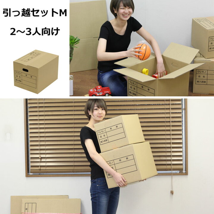 楽天市場】段ボール 20枚 【 引っ越しセット M 】 ダンボール 取手付き 