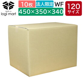 ダンボール 段ボール 強化ダンボール 120サイズ 10枚 450×350×340 WF 【No.497】 ダブルフルート 茶 2層構造の強化タイプ梱包用 引越 引っ越し ダンボール箱 段ボール箱 収納 宅配 120 ダブル 輸出 輸出梱包 越境【法人様限定】 海外発送