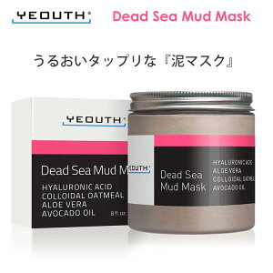 【正規品 送料無料】YEOUTH ユース 死海 マッドマスク 泥パック 【ヒアルロン酸 アロエ アボカドオイル 配合】クレイパック 潤い なめらか ニキビ 黒ずみ 毛穴 保湿力 うるおい 油性肌 保湿力