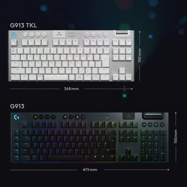 楽天市場】Logicool G ゲーミングキーボード テンキーレス G913 TKL 