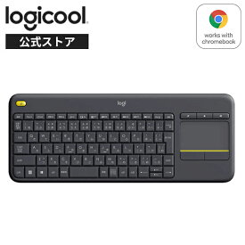 【4月25日・DP会員限定！エントリーで全商品P10倍】 ロジクール ワイヤレス タッチキーボード K400pBK windows android chrome 無線 キーボード 国内正規品 2年間無償保証