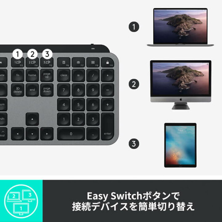 楽天市場】ロジクール ワイヤレス キーボード KX800M MX KEYS for Mac 
