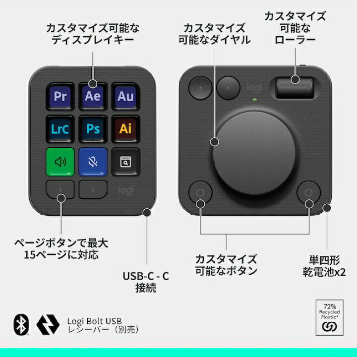 楽天市場】【新製品】ロジクール MX クリエイティブ コンソール 左手 