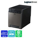 ロジテック HDD ケース 4台 4BAY 3.5インチ RAID機能なし ハードディスクケース USB3.2(Gen1) eSATA テレビ録画 Win11…