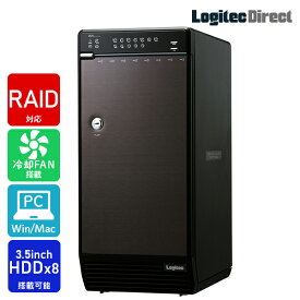 [6/27 1:59までポイント5倍]ロジテック HDD ケース 8台 8BAY 3.5インチ 外付 ハードディスクケース RAID機能搭載 USB3.1(Gen1) / USB3.0 eSATAWindows10対応 【LHR-8BRHEU3】 rpp