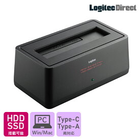 [6/27 1:59までポイント5倍]Type-C ハードディスク ケース HDDケース SATA クレードル 3.5 インチ 2.5 インチ USB-C USB3.2 Gen2 HDD SSD対応 HDD スタンド 1BAY【LHR-L1BSTWUCD】 ロジテック rpp