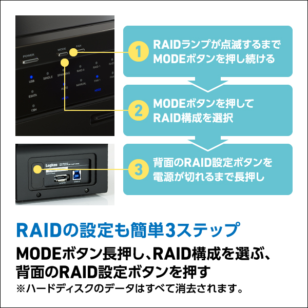 楽天市場】ロジテック 4BAY HDDケース 3.5インチ RAID機能搭載 