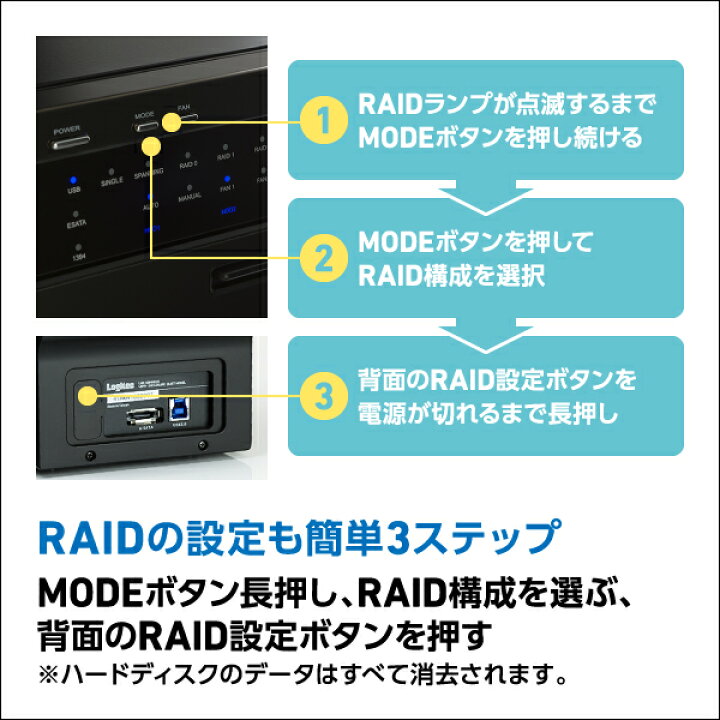楽天市場】ロジテック RAID 機能 HDDケース 4台 4BAY 3.5インチ 