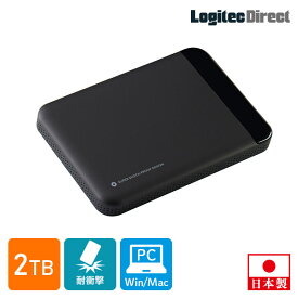 SSD 外付け 2TB PS5 / PS4 対応 外付けSSD ポータブル [ 日本製 / 高耐久 / 小型 ] ロジテック USB3.1 Gen1 LMD-PBL2000U3BK