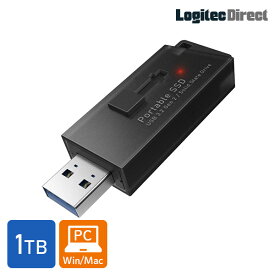 Logitec SSD 外付け 1.0TB USB3.2 Gen2 読込速度600MB/秒 PS5/PS4動作確認済 USBメモリサイズ 日本製 ブラック 【LMD-SPB100U3BK】 fss ロジテックダイレクト限定