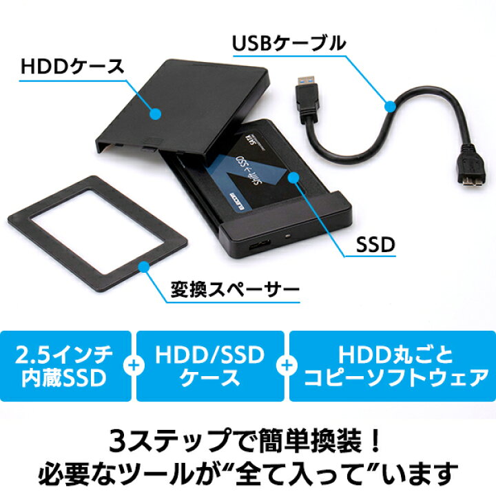 楽天市場】ロジテック SSD 換装 キット 2TB 2.5 インチ 内蔵 SSD SATA  