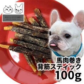 おやつ 無添加 モンゴル産 馬肉巻き背筋スティック 犬用 100g ロゴスペット ペット 犬用 シニア 馬のおやつ アレルギー ガム 硬い トリーツ