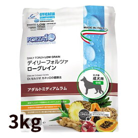 【正規輸入品】FORZA10 デイリーフォルツァ ローグレイン ミディアム ラム（中粒） 犬用 3kg（500g×6袋）