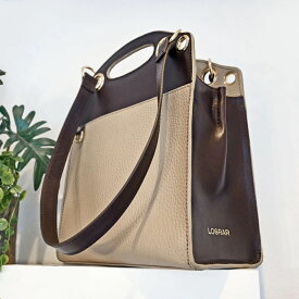 ＼クーポン利用で30%off／使いやすいショルダーバック 個性的 軽量 ブラウン ベージュ レディース おしゃれ おでかけ 本革 ハンドバック ログラー /LOGRAR クーガーぺキエ/ Jugarpequeno