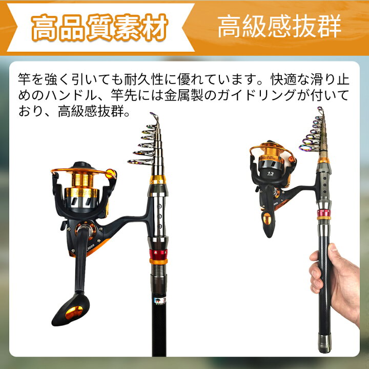 楽天市場】＼10%OFFクーポン／釣りセット 釣り竿 2.1M炭素伸縮釣竿 