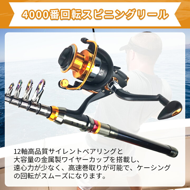 楽天市場】「マラソン10％OFF」釣りセット 釣り竿 2.1M炭素伸縮釣竿 