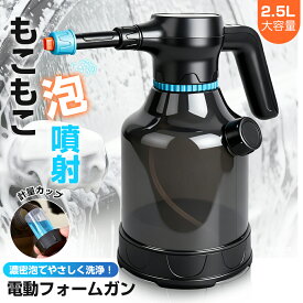 ＼10%OFFクーポン／電動フォームガン 電動発泡スプレー 噴霧器 洗車フォームガン 2.5L 大容量 霧吹き 噴霧器 電動スプレー USB充電式 蓄圧しなく 噴霧器 電動 高圧洗浄器 コンパクト 車の泡の噴霧器 洗車用品 掃除用品 フォームガン 洗車