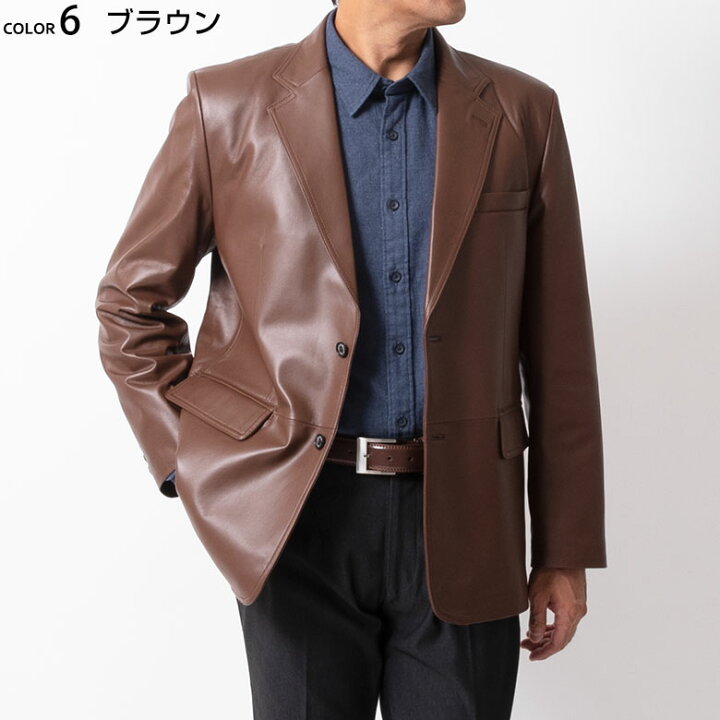 楽天市場】シニア メンズ レザー ジャケット ラムレザー 高級ラム 羊革 