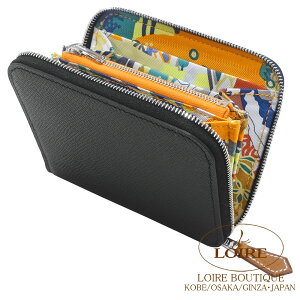 GX AUbv VNC RpNg N×IW Gv\×VN Vo[ HERMES Azap Silkin CompactNOIR(89)/ORANGE(93) Epsom/Silk Silver