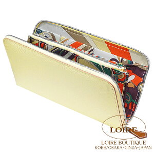 GX AUbv VNC O W[k~g×x[W}t@ Gv\×VN Vo[ HERMES Azap Silkin Long JAUNE MILTON(I8)/BEIGE MARFA(8Q) Epsom/Silk Silver
