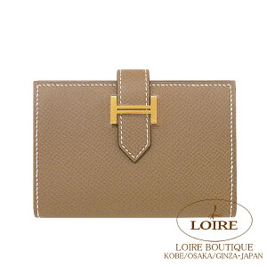 GX xA J[hP[X GgD[v Gv\ S[h HERMES Bearn Card Case ETOUPE(18) Epsom Gold