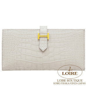 GX xA Xt xg NR_C AQ[^[}bg S[h HERMES Bearn Soufflet BETON(8L) Crocodile Alligator Matte Gold
