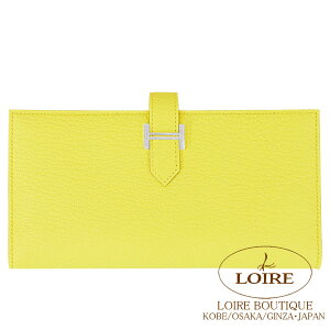GXxA Xt`FbVF[uVo[HERMES Bearn Soufflet LIMONCELLO(0Y) Chevre Silver