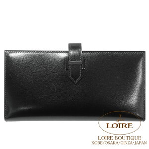 GX xA Xt mN[N {bNXJ[t ubN HERMES Bearn Soufflet Monochrome NOIR(89) Box Calfskin Black