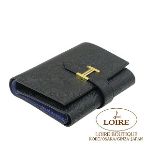 GX xA Rrl F\ N×u[lCr[ Gv\ S[h HERMES Bearn Combine Verso NOIR(89)/BLUE NAVY(7U) Epsom Gold