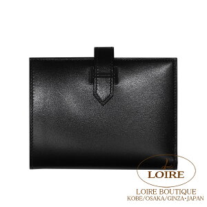 GX xA RpNg mN[ N {bNXJ[t ubN HERMES Bearn Compact Monochrome NOIR(89)Box Calf Black